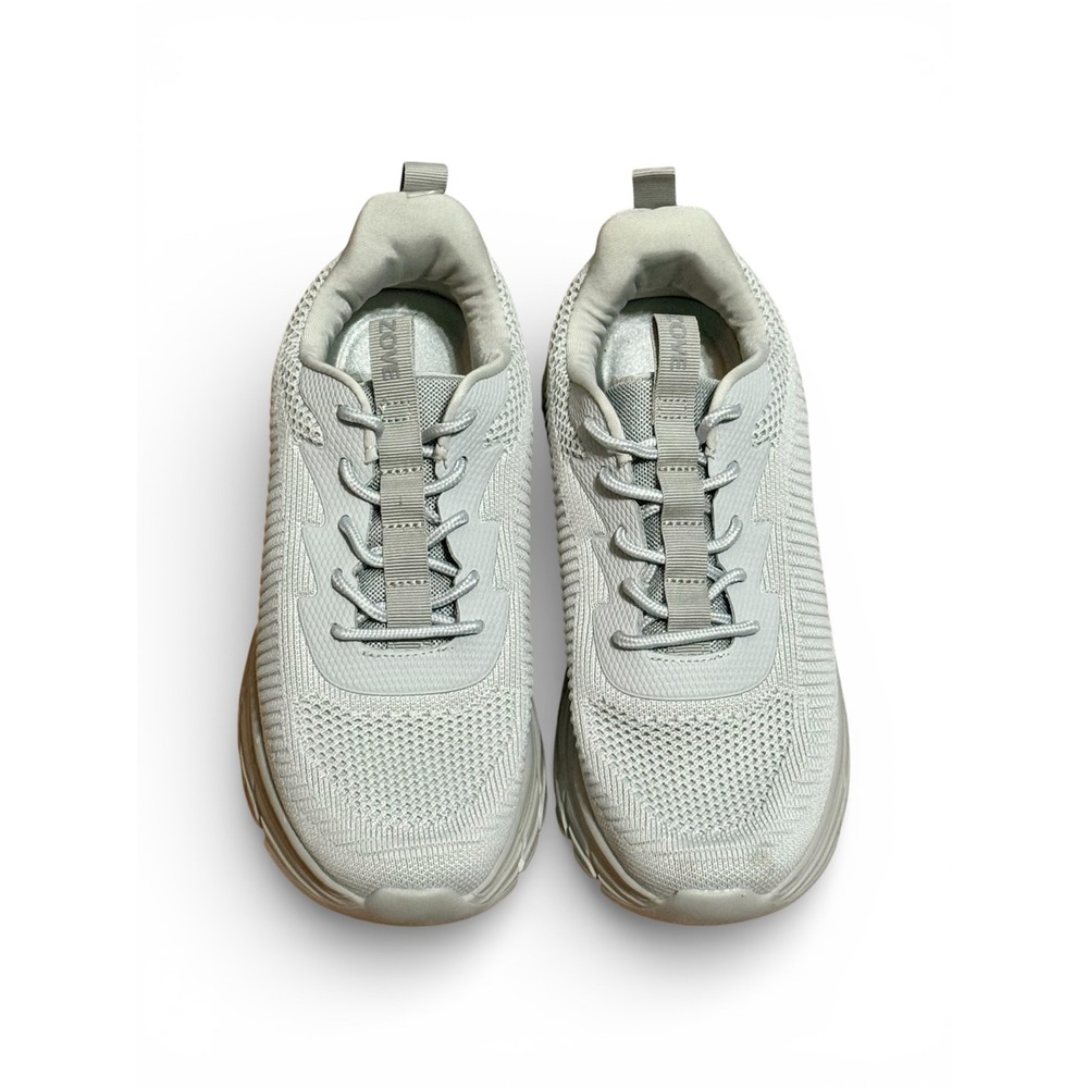 Zove Women's Size 7.5 Gray Lace Up Sneakers‎ Athleisure Comfort Walking Shoes